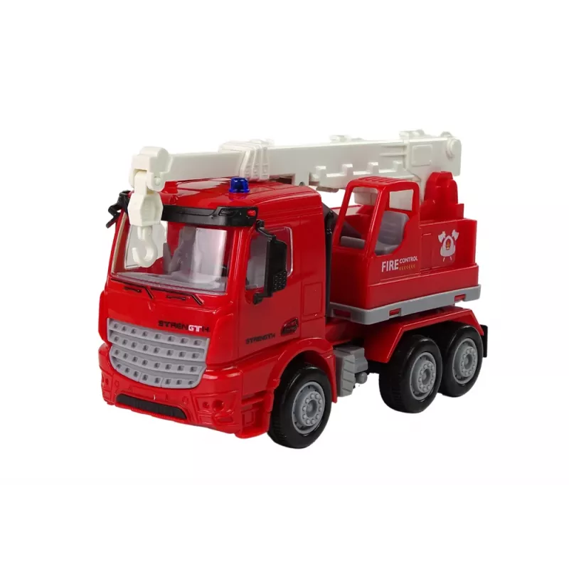 LEAN TOYS Palokalustosarja nosturilla, liikennemerkeillä ja palomiehellä