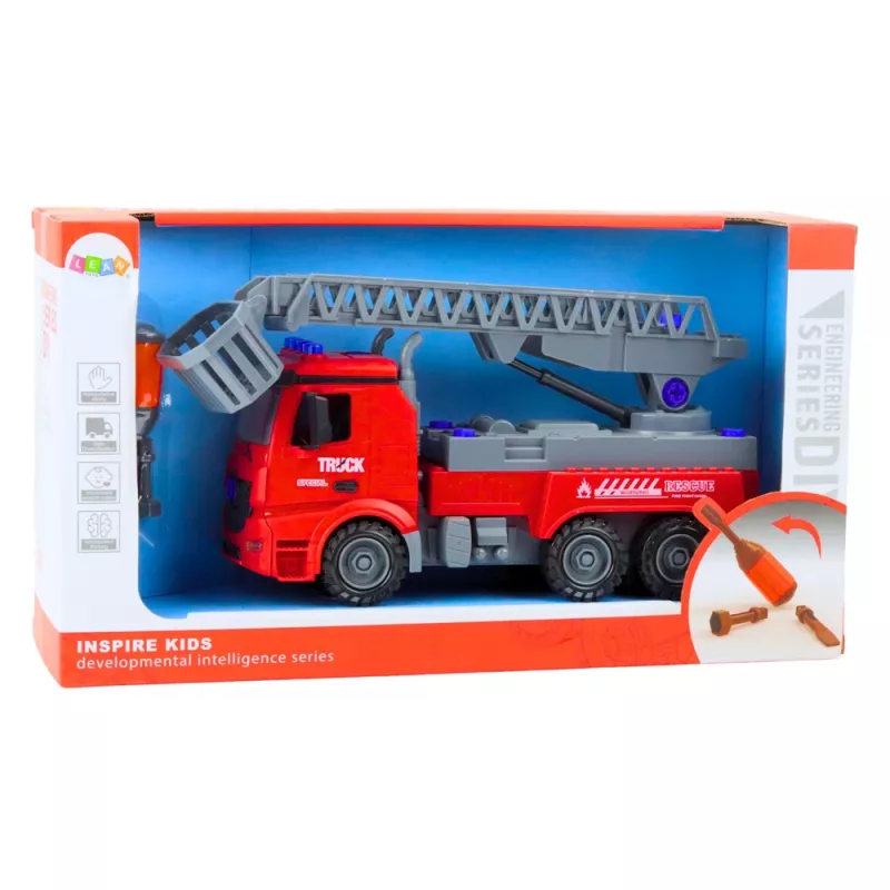 LEAN TOYS Paloautto DIY ruuvimeisseli punainen