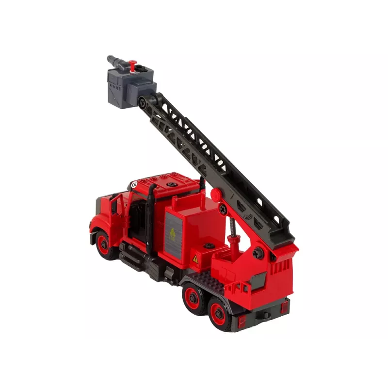 LEAN TOYS Paloauto kuorma-auto ruuvitarvikkeilla punainen