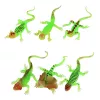 LEAN TOYS fluoresoiva vihreä lisko kumifiguuri 15cm