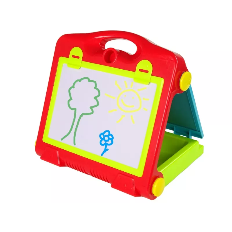 LEAN TOYS taitettava 2in1 liitutaulusalkku - liitu ja tussi