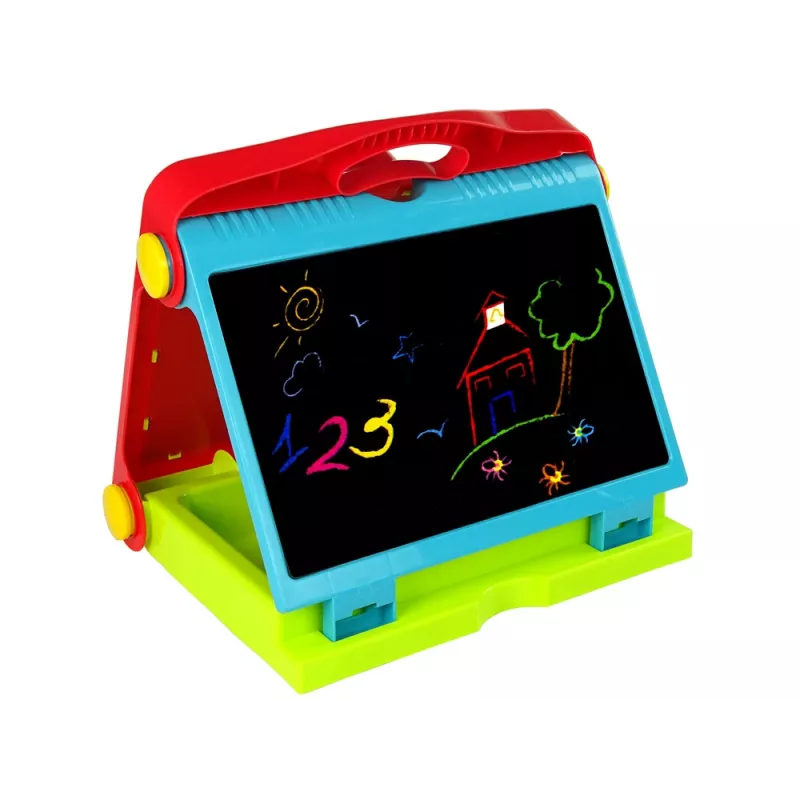 LEAN TOYS taitettava 2in1 liitutaulusalkku - liitu ja tussi