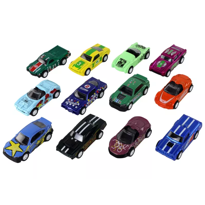 LEAN TOYS kitkavetoiset ajoneuvot 12 ELE metalli 1:64