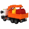 LEAN TOYS jäteauto nosturilla kitkavetoisena oranssi 1:16