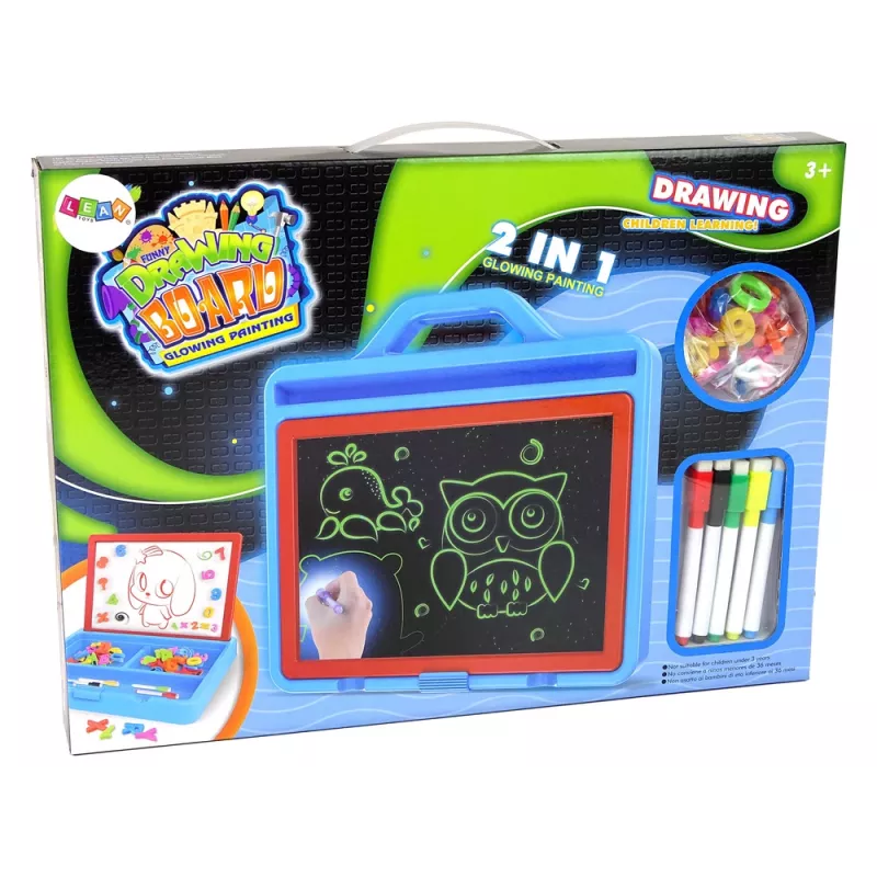LEAN TOYS hehkuva maali 2in1 magneettinen piirustustaulu
