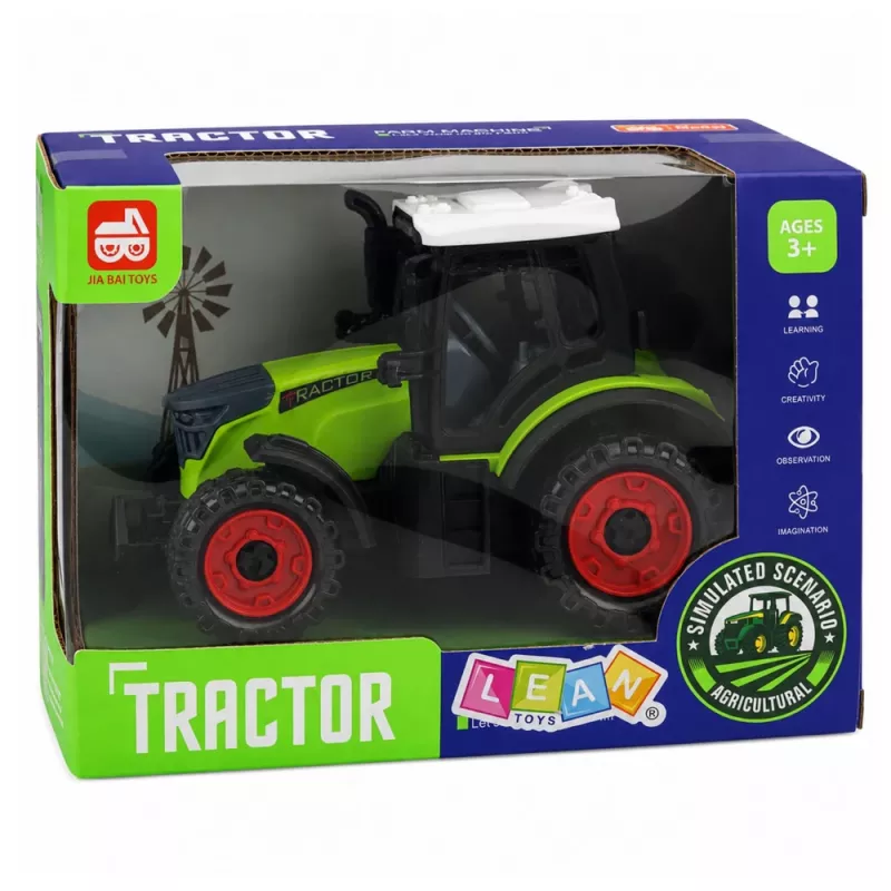 LEAN TOYS vihreä 15 cm traktori kitkavetoisena
