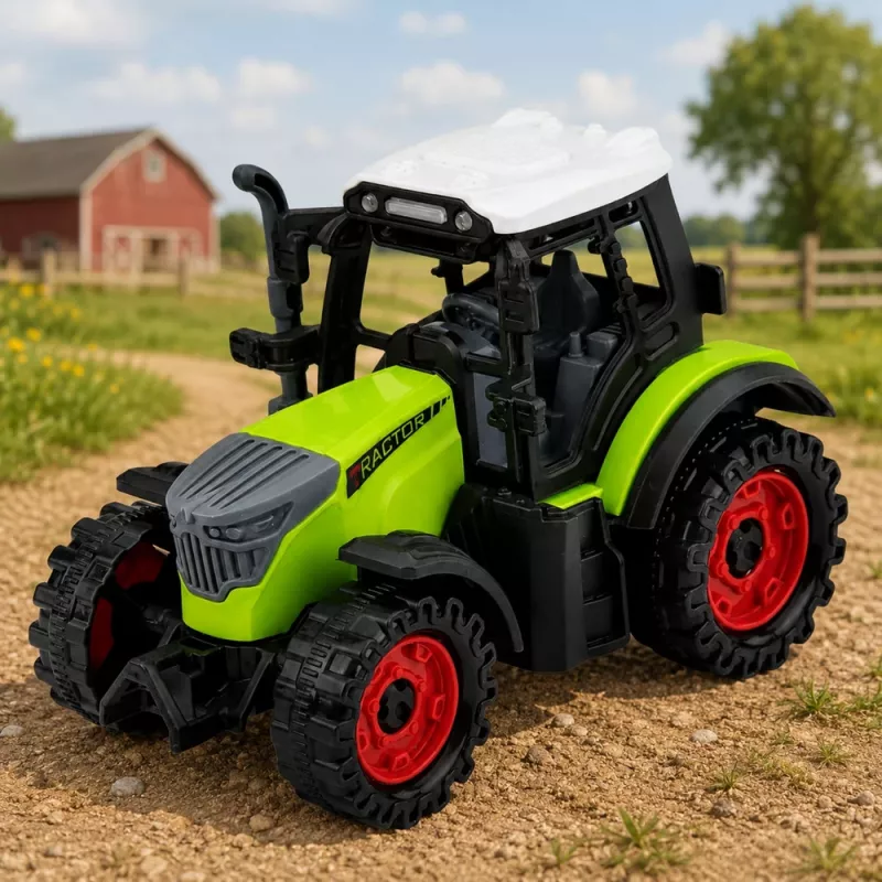 LEAN TOYS vihreä 15 cm traktori kitkavetoisena
