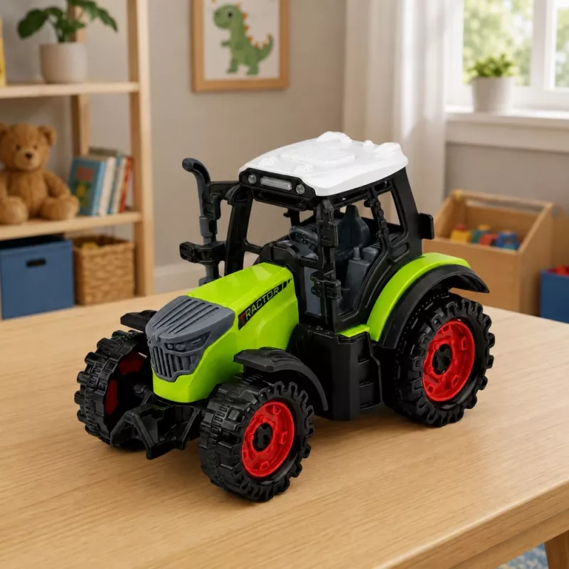 LEAN TOYS vihreä 15 cm traktori kitkavetoisena