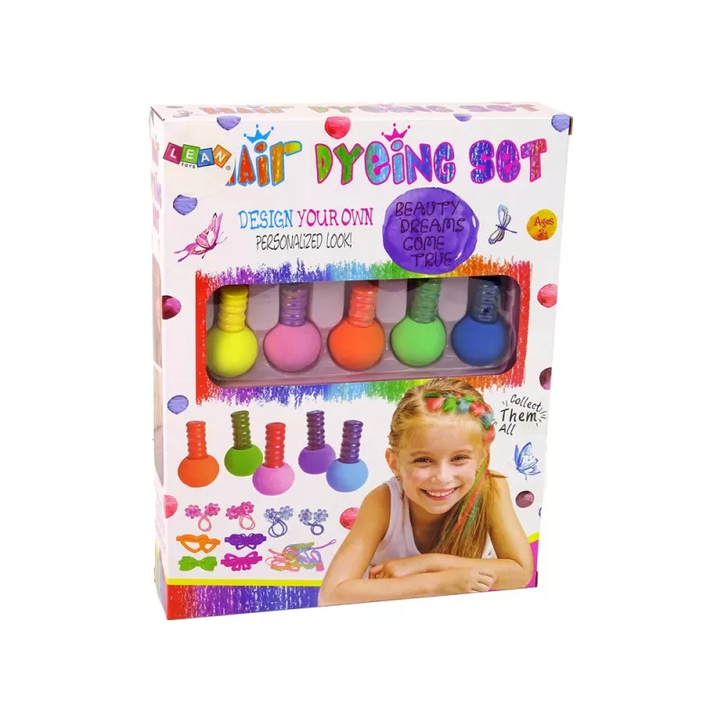 LEAN TOYS hiustenmaalaussarja lapsille 5 väriä pyyhekumi