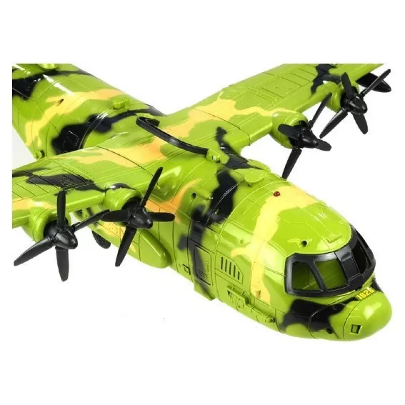LEAN TOYS valtava sotilaslentokone 55 cm tarvikkeilla