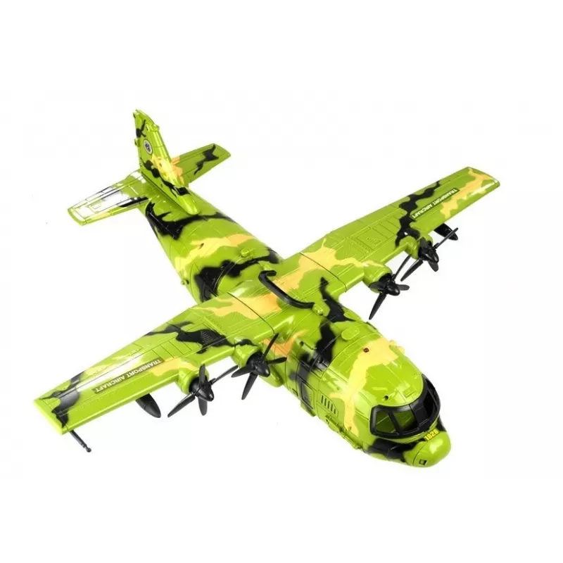 LEAN TOYS valtava sotilaslentokone 55 cm tarvikkeilla