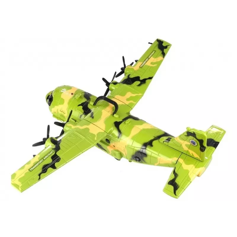 LEAN TOYS valtava sotilaslentokone 55 cm tarvikkeilla