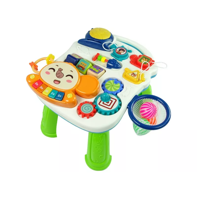 LEAN TOYS interaktiivinen vauvakävelytuki 2-in-1 pöytä punainen