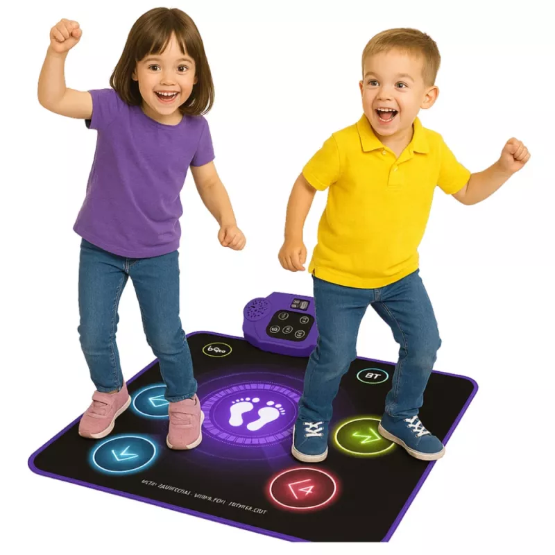 LEAN TOYS interaktiivinen tanssimatto lapsille Bluetooth 5.0:lla, 5 pelitilaa & 3 kieltä