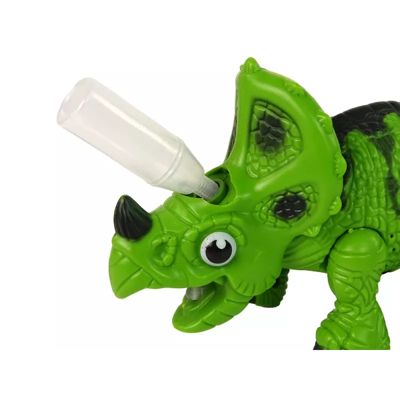 LEAN TOYS interaktiivinen dinosaurus Triceratops höyry vesi ääni vihreä