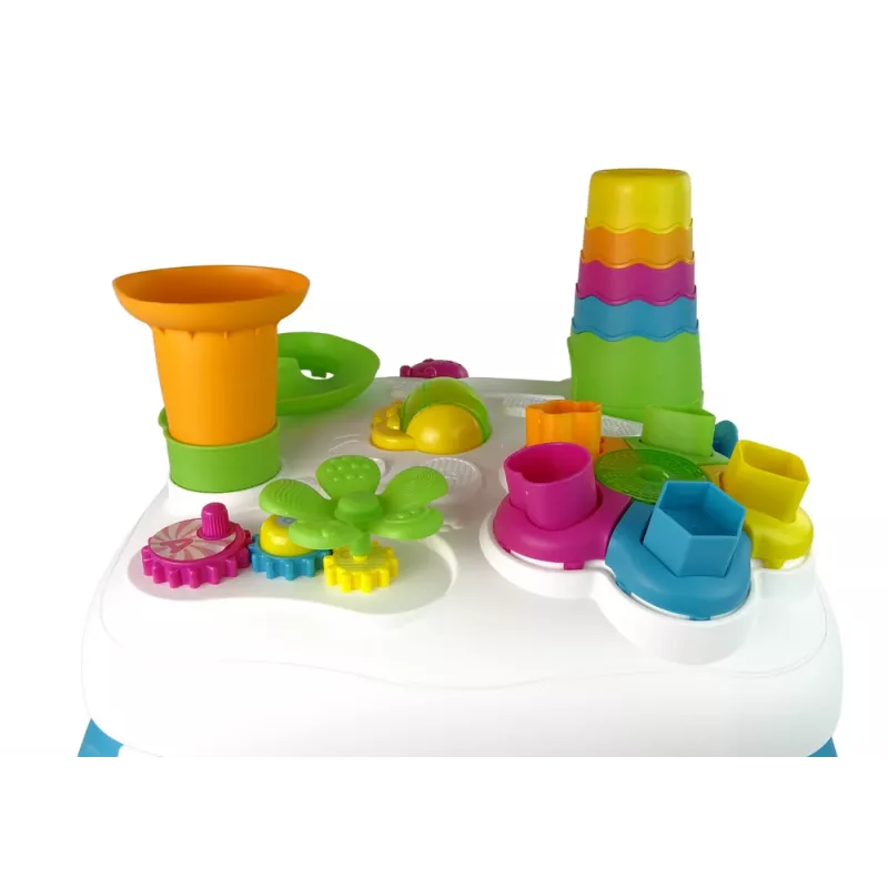 LEAN TOYS Interaktiivinen oppimispöytä kuularadalla ja liukumäellä sininen