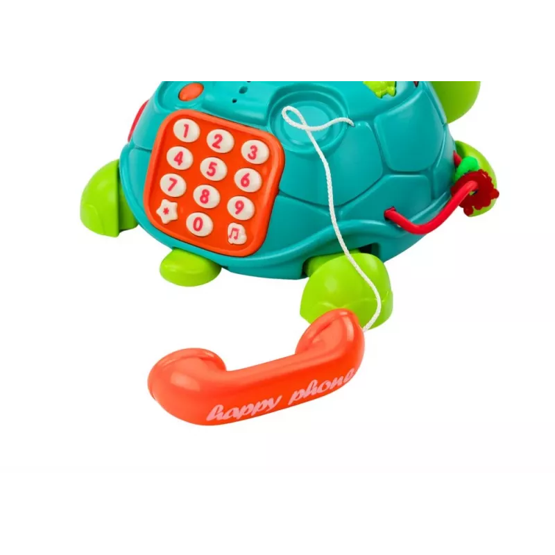 LEAN TOYS Interaktiivinen oppiva kilpikonnapuhelin 6in1 valot äänet vihreä