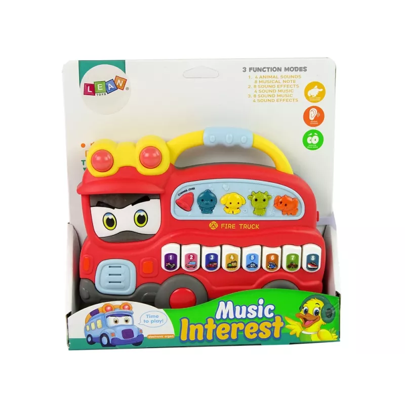 LEAN TOYS interaktiivinen piano paloauto ääni eläimet ajoneuvon äänet melodiat