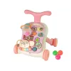 LEAN TOYS interaktiivinen kävelytuki ja aktiviteettipöytä 2in1 pinkki