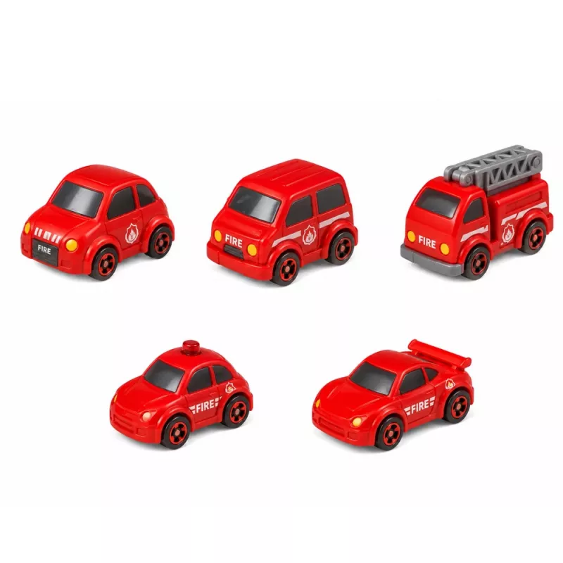 LEAN TOYS interaktiivinen pysäköintitalo pesulalla ja korjaamolla – paloautoleikkisetti 8 autolla
