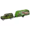 LEAN TOYS Jeep ajoneuvosarja vetävällä dinosaurustrailerilla