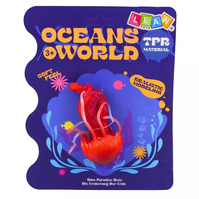 LEAN TOYS meduusa kumihahmo venyvä realistinen merieläin 9 cm
