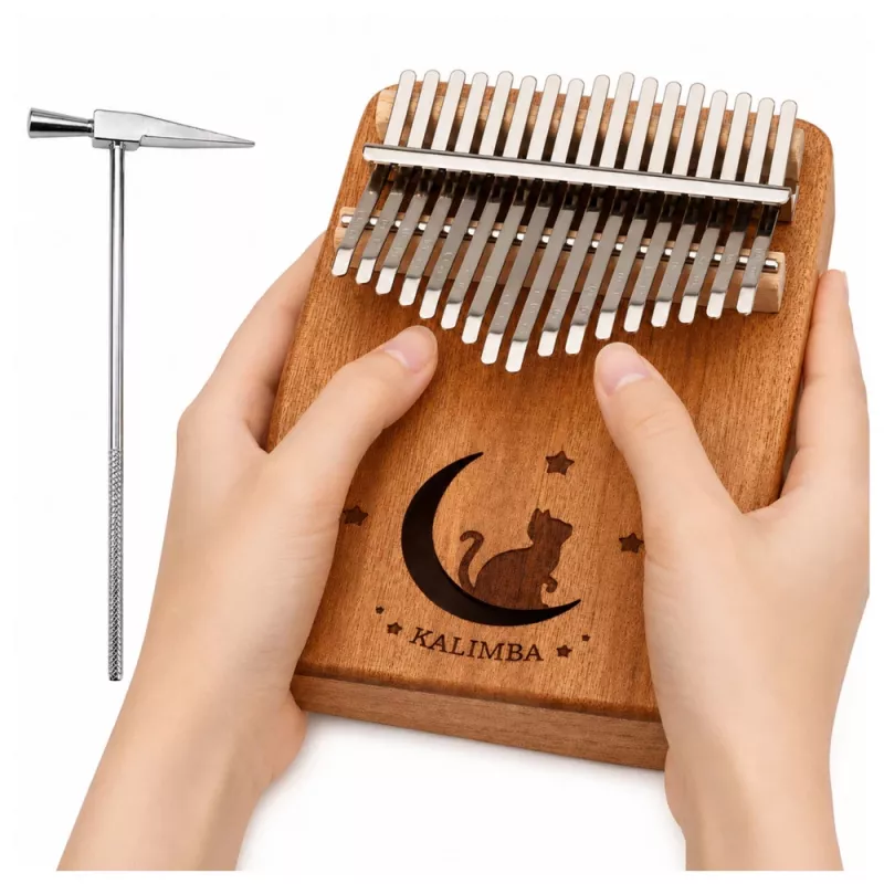 LEAN TOYS kalimba 17 kosketinta puinen soitin tarvikepussilla