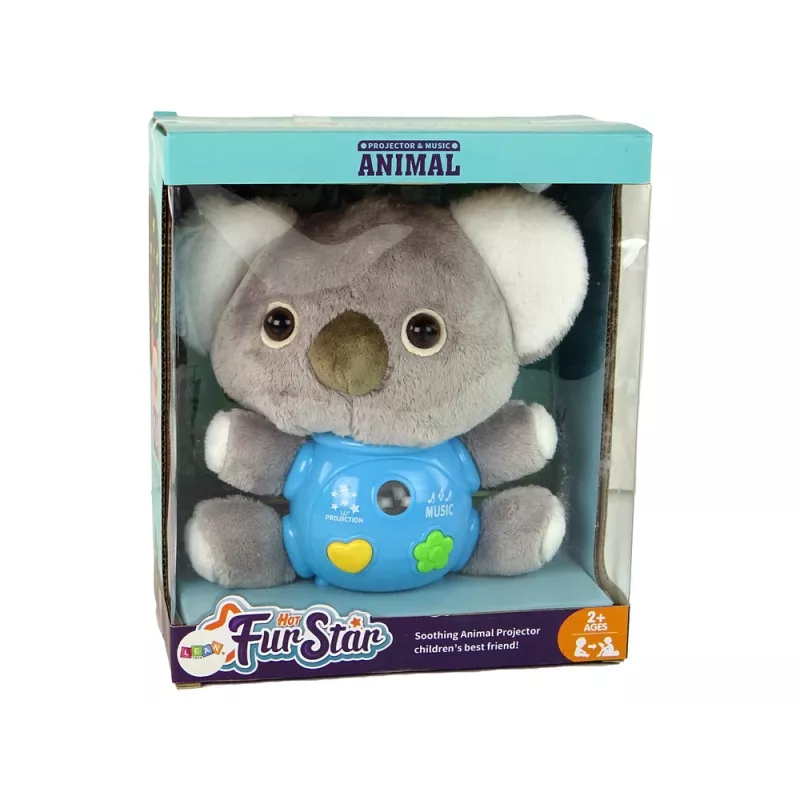 LEAN TOYS Koala Projector Sound interaktiivinen lelu harmaa