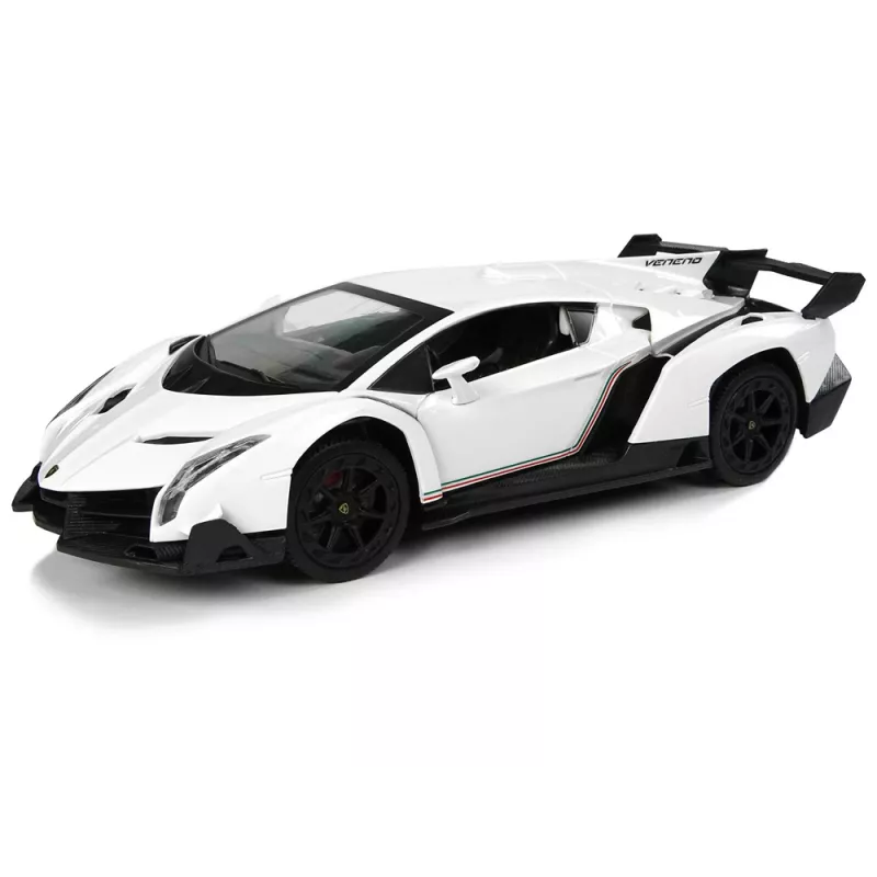 LEAN TOYS Lamborghini Veneno 1:24 kauko-ohjattava auto, valkoinen 2.4GHz ja valoilla