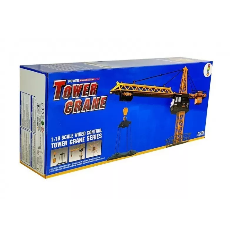 LEAN TOYS Suuri rakennusnosturi säädettävällä kauko-ohjatulla koukulla, 182 cm