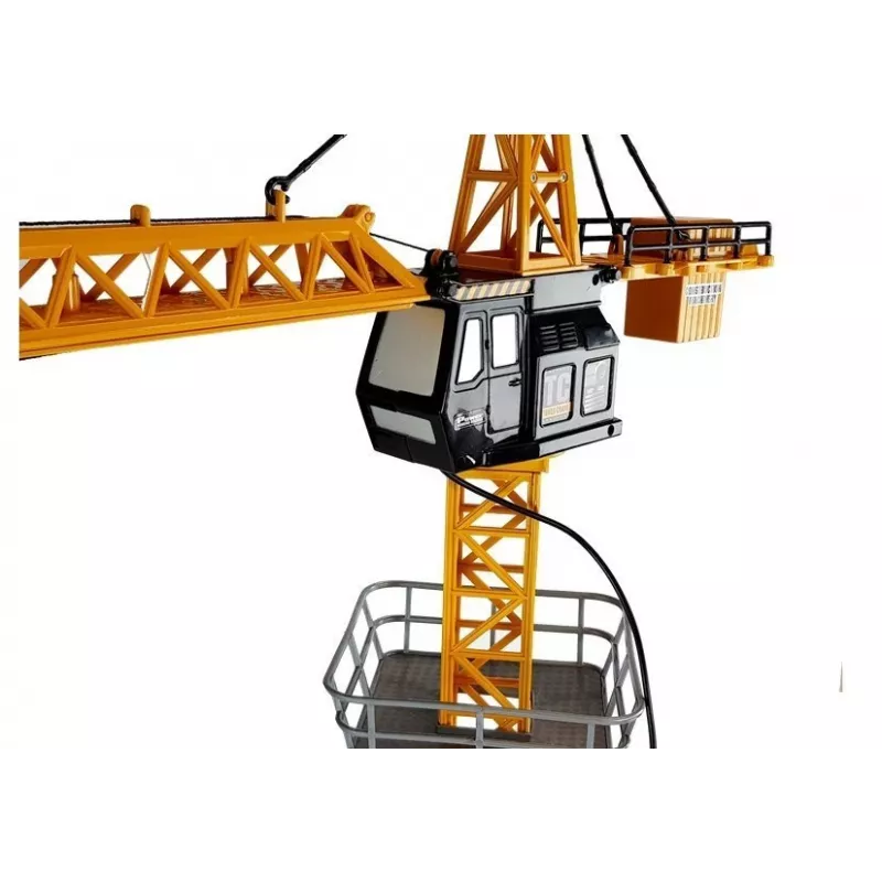 LEAN TOYS Suuri rakennusnosturi säädettävällä kauko-ohjatulla koukulla, 182 cm