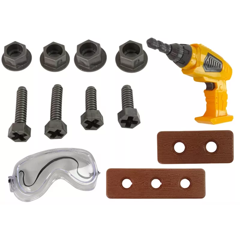 LEAN TOYS suuri DIY-työkalulaatikko + akkuporakone käsityöläissarja