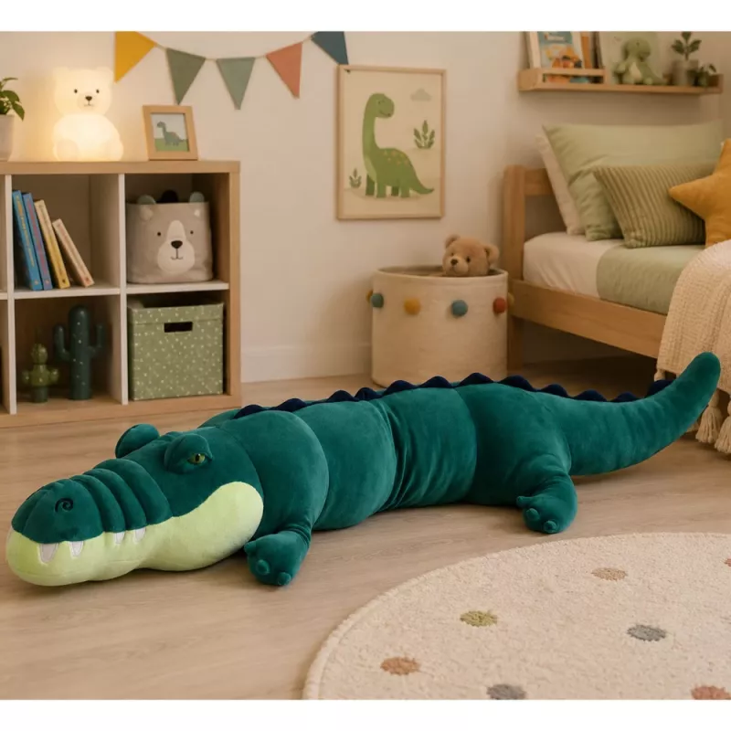 LEAN TOYS suuri pehmeä krokotiili maskotti pehmolelu realistinen vihreä 150 cm