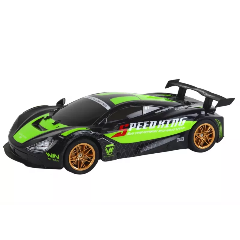 LEAN TOYS suuri kauko-ohjattava urheiluauto 1:10 vihreä ja musta