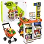 LEAN TOYS iso supermarket-kassakärrysetti - 60 osaa valolla, äänellä & tarvikkeilla, roolilelu lapsille 3 vuodesta alkaen