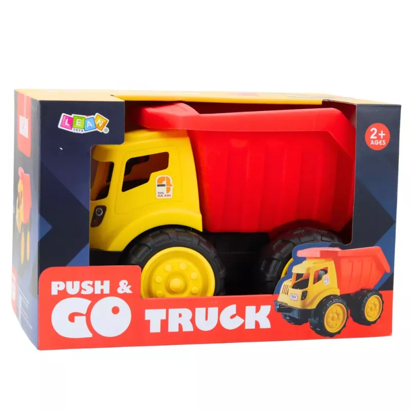 LEAN TOYS suuri kippikärry lapsille hiekka-rakennusajoneuvo puna-keltainen