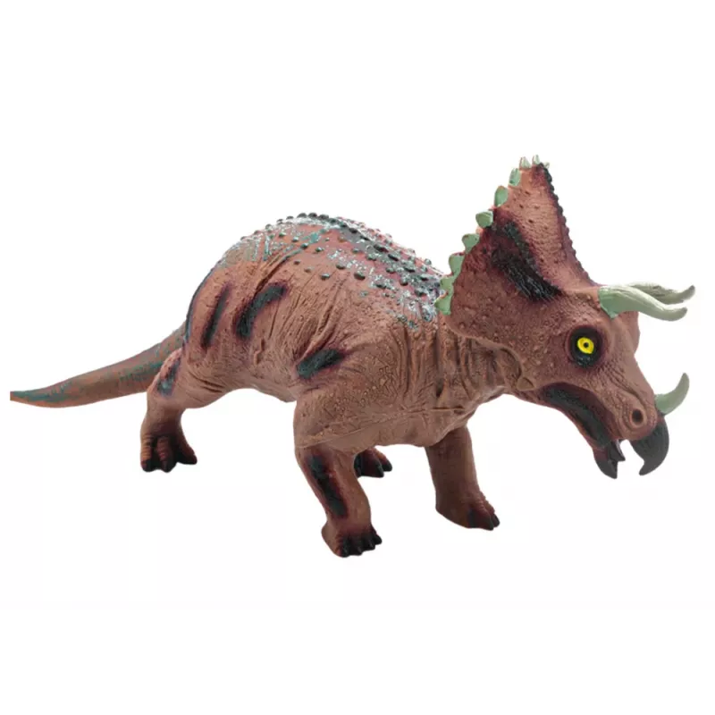 LEAN TOYS suuri Triceratops-dinosaurusfiguuri äänellä 36 cm ruskea