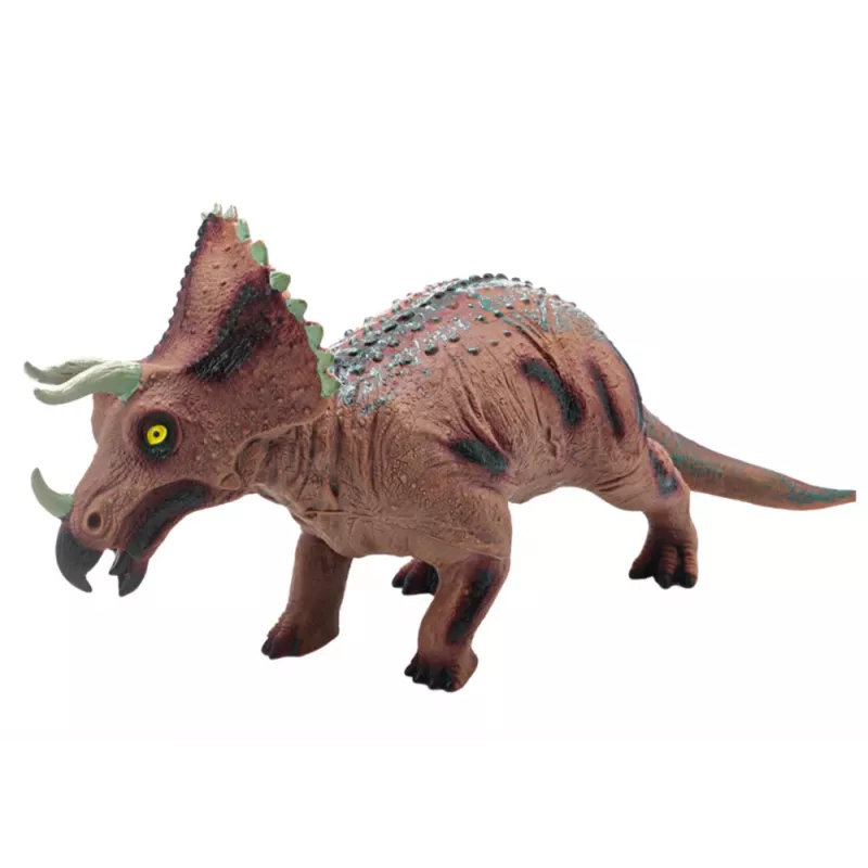 LEAN TOYS suuri Triceratops-dinosaurusfiguuri äänellä 36 cm ruskea