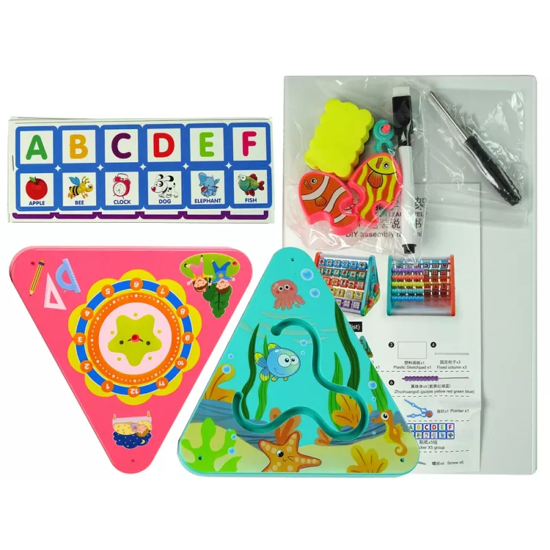 LEAN TOYS oppimishylly kolmio laskurit kirjaimet esineet eläimet
