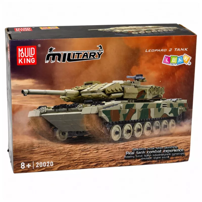 LEAN TOYS Leopard sotilaspanssarivaunu kauko-ohjattava RC rakennuspalikat 1100 kpl