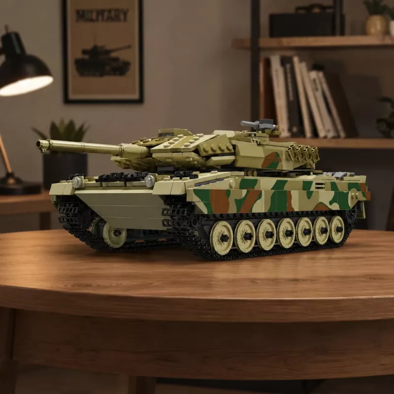 LEAN TOYS Leopard sotilaspanssarivaunu kauko-ohjattava RC rakennuspalikat 1100 kpl