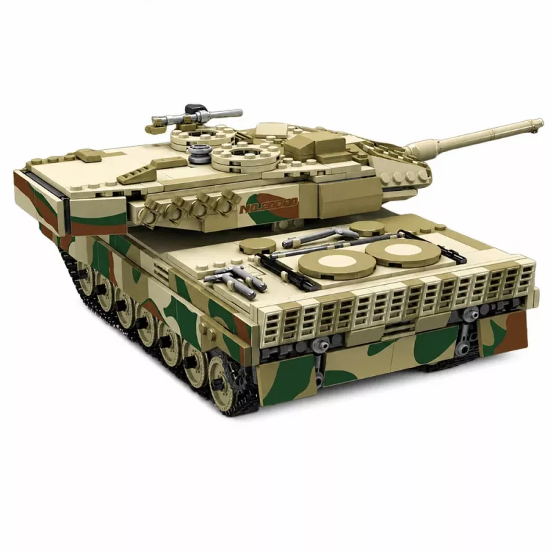 LEAN TOYS Leopard sotilaspanssarivaunu kauko-ohjattava RC rakennuspalikat 1100 kpl