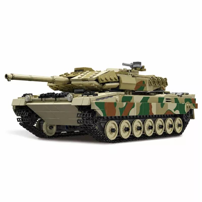 LEAN TOYS Leopard sotilaspanssarivaunu kauko-ohjattava RC rakennuspalikat 1100 kpl