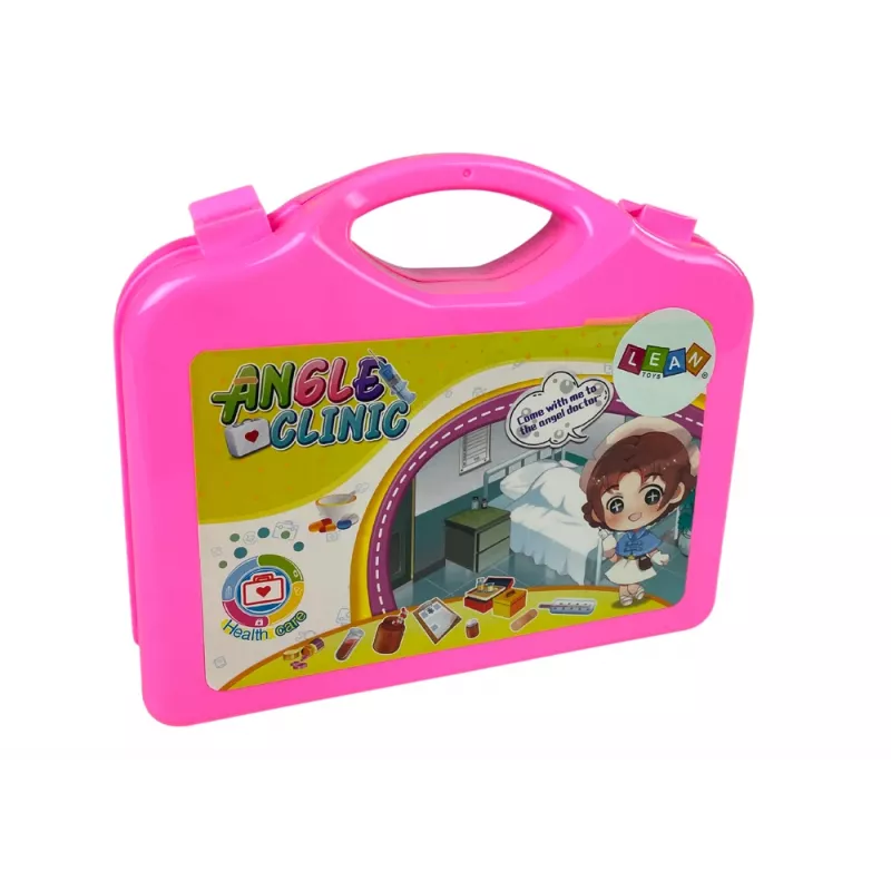 LEAN TOYS Pikku lääkäri sarja salkku pinkki stetoskooppi
