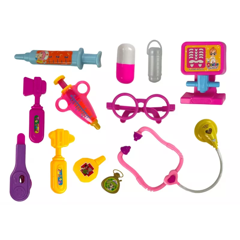 LEAN TOYS Pikku lääkäri sarja salkku pinkki stetoskooppi