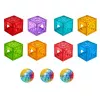 LEAN TOYS Magneettiset rakennuspalikat 60 kpl - värikäs kuutio-kuularatasarja