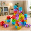 LEAN TOYS Magneettiset rakennuspalikat 60 kpl - värikäs kuutio-kuularatasarja