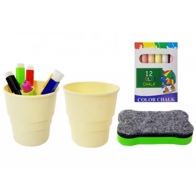 LEAN TOYS magneettinen liitutaulu sininen punainen tarvikkeet