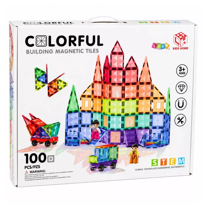 LEAN TOYS magneettiset rakennuspalikat 3D-paneelit luova STEM värillinen 100 kpl