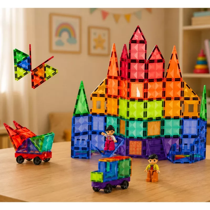 LEAN TOYS magneettiset rakennuspalikat 3D-paneelit luova STEM värillinen 100 kpl